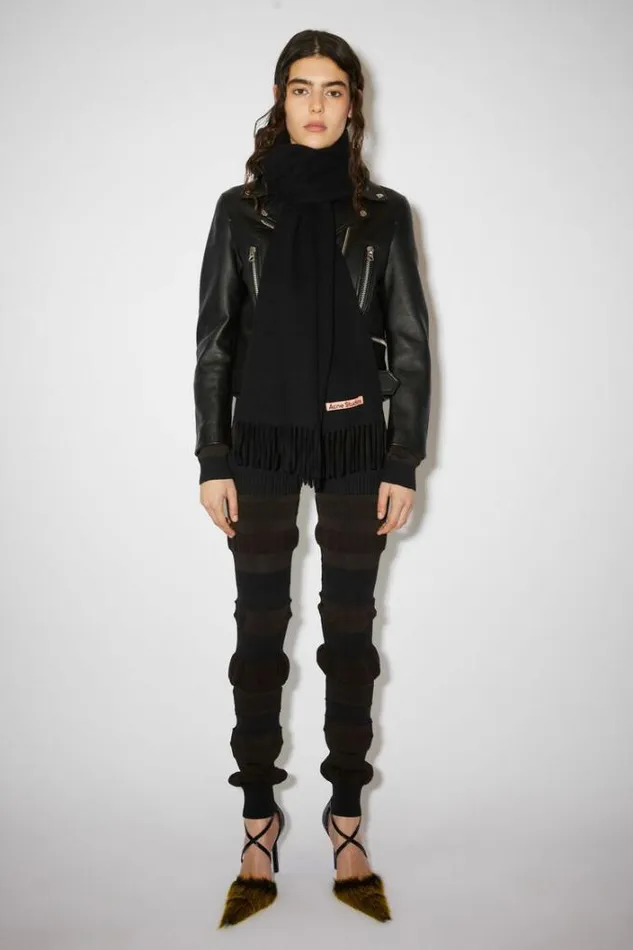 Acne Studios Scarves Man Fringe Wool Scarf 8211 Oversized Black