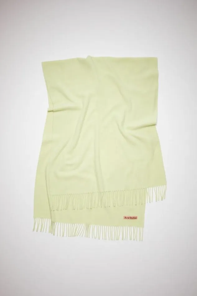 Acne Studios Scarves Man Fringe Wool Scarf 8211 Oversized Pale Green