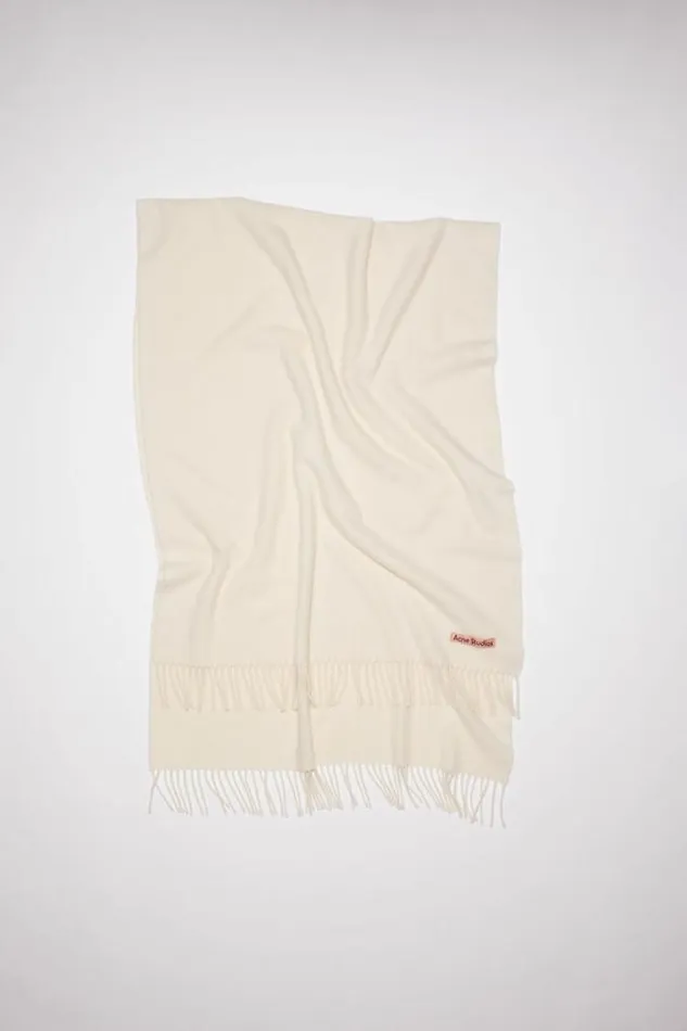 Acne Studios Scarves Man Fringe Wool Scarf 8211 Oversized Warm White