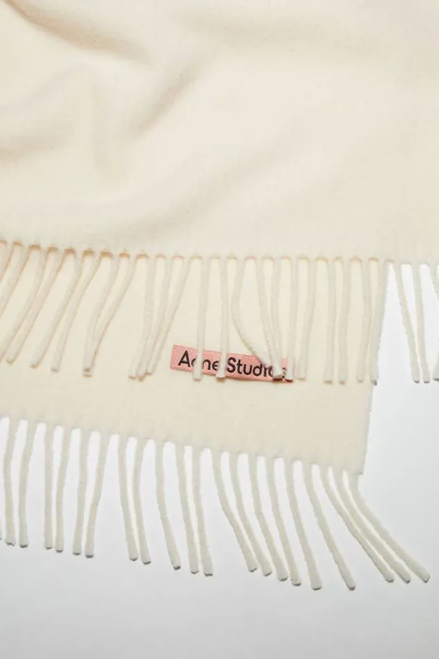 Acne Studios Scarves Man Fringe Wool Scarf 8211 Oversized Warm White