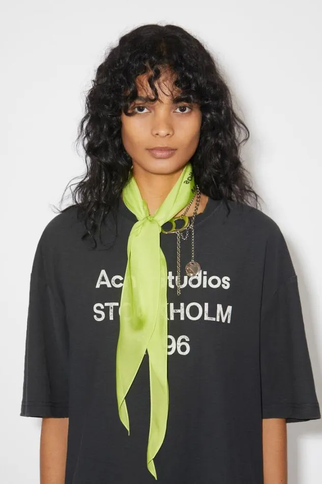 Acne Studios Scarves Man Silk Scarf Fluo Yellow