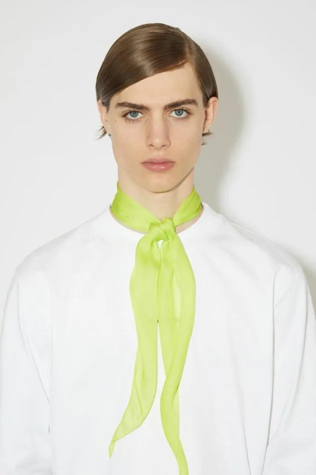 Acne Studios Scarves Man Silk Scarf Fluo Yellow