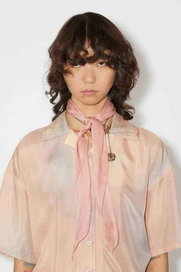 Acne Studios Scarves Man Silk Scarf Rose Pink