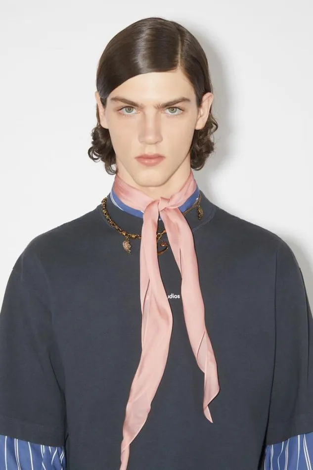 Acne Studios Scarves Man Silk Scarf Rose Pink