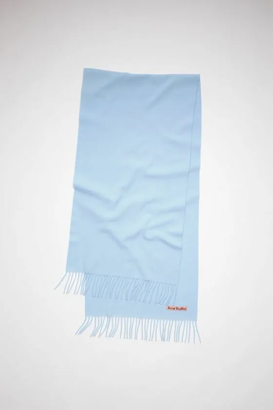 Acne Studios Scarves Woman Fringe Wool Scarf 8211 Narrow Light Blue