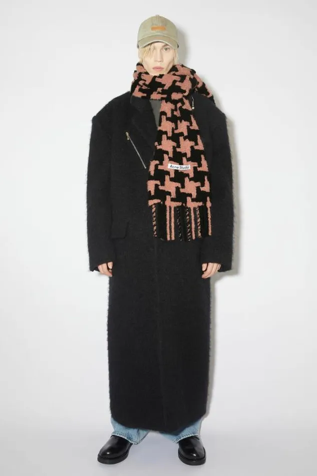 Acne Studios Scarves Woman Houndstooth Scarf BlackPink
