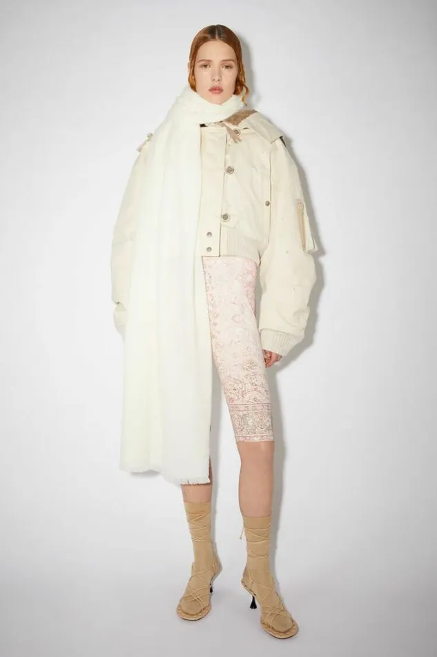 Acne Studios Scarves Woman Light Wool Scarf 8211 Oversized Cream Beige