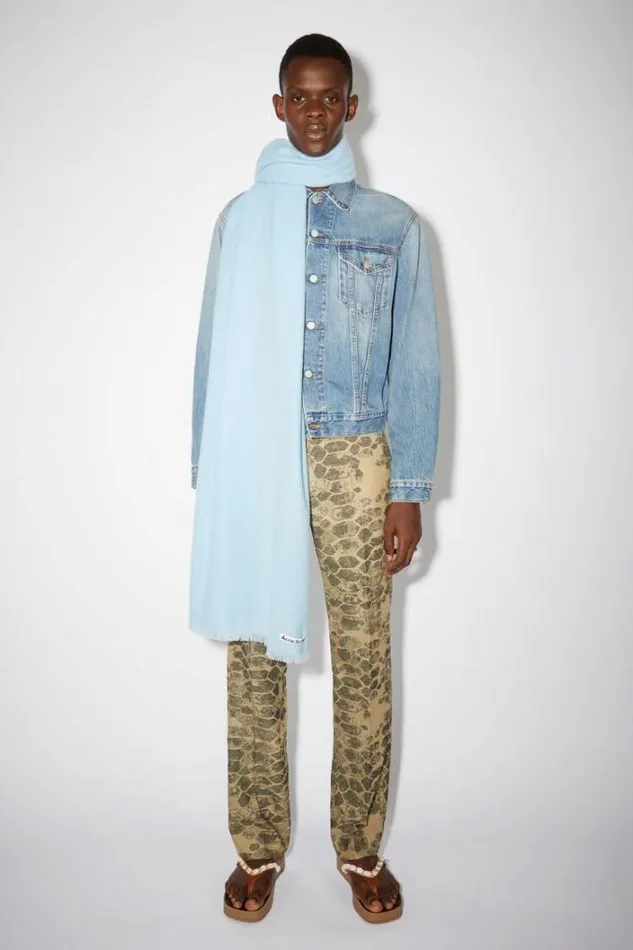 Acne Studios Scarves Woman Light Wool Scarf 8211 Oversized Light Blue