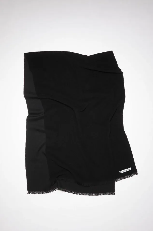 Acne Studios Scarves Woman Light Wool Scarf 8211 OversizedPersonalise It Black Acne Studios Scarves Woman Light Wool Scarf 8211 OversizedPersonalise It Black