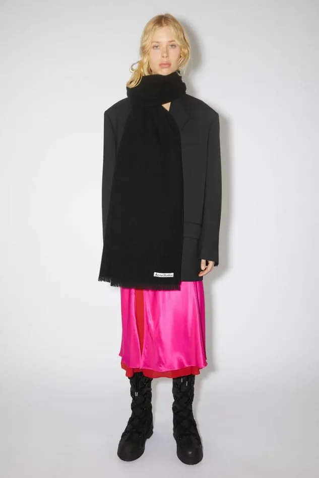 Acne Studios Scarves Woman Light Wool Scarf 8211 OversizedPersonalise It Black