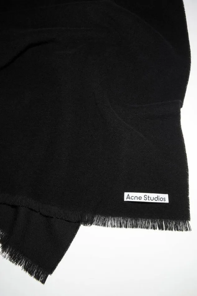 Acne Studios Scarves Woman Light Wool Scarf 8211 OversizedPersonalise It Black