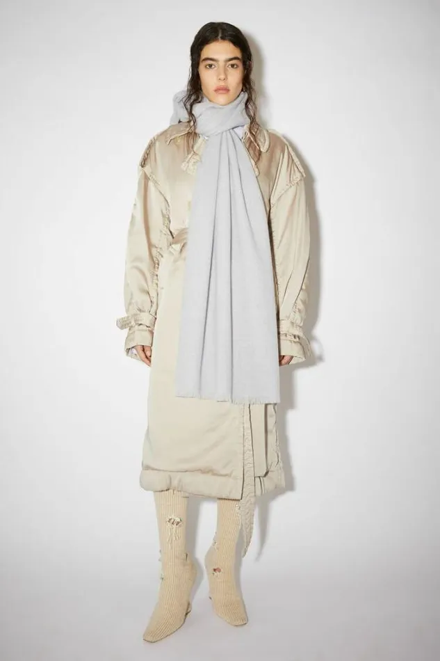 Acne Studios Scarves Woman Light Wool Scarf 8211 OversizedPersonalise It Light Grey Melange