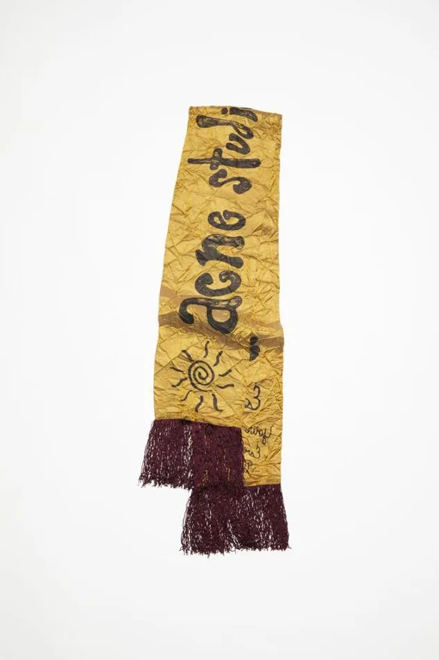 Acne Studios Scarves Woman Logo Scarf Light Beige