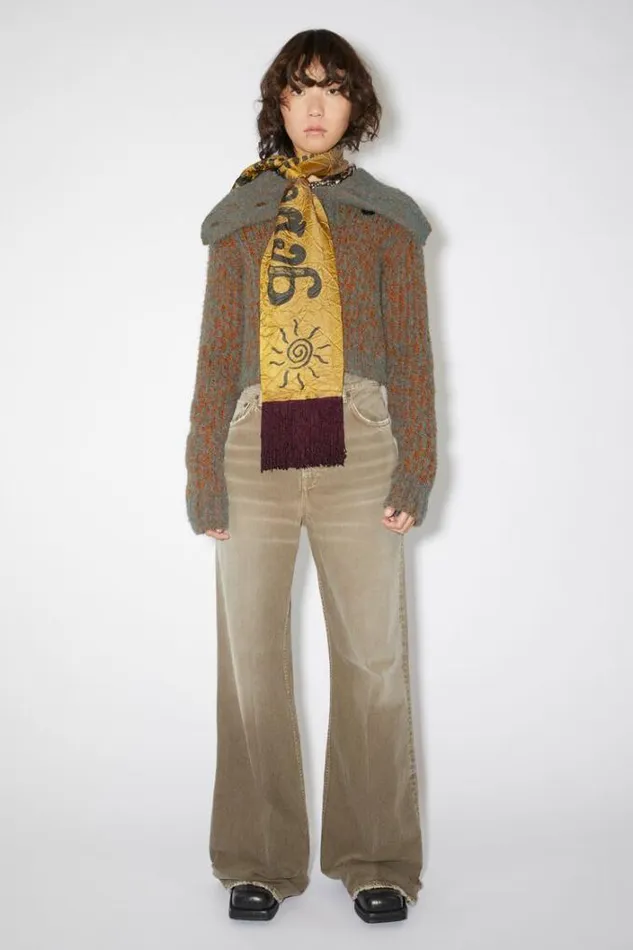 Acne Studios Scarves Woman Logo Scarf Light Beige