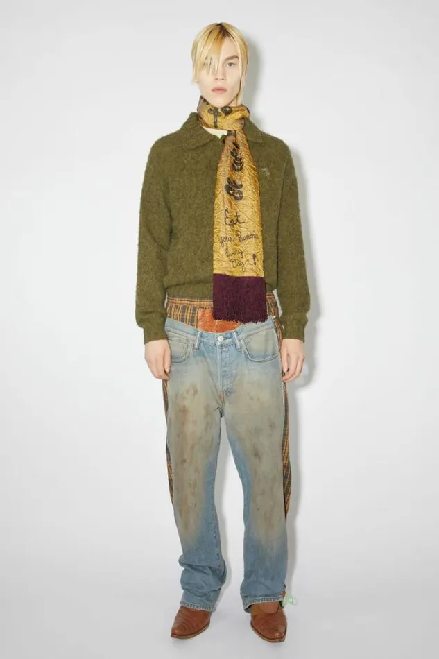 Acne Studios Scarves Woman Logo Scarf Light Beige
