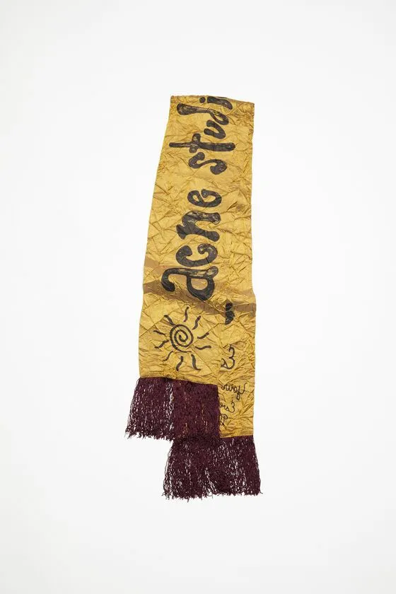 Acne Studios Scarves Woman Logo Scarf Light Beige
