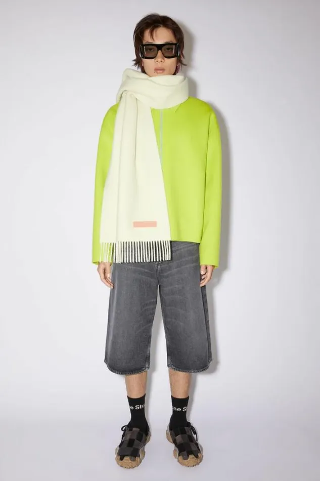 Acne Studios Scarves Woman Rich Wool Fringe Scarf 8211 Narrow Cold White