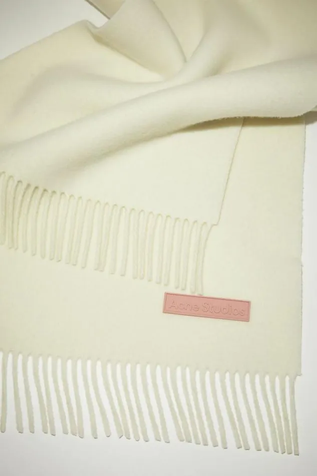 Acne Studios Scarves Woman Rich Wool Fringe Scarf 8211 Narrow Cold White