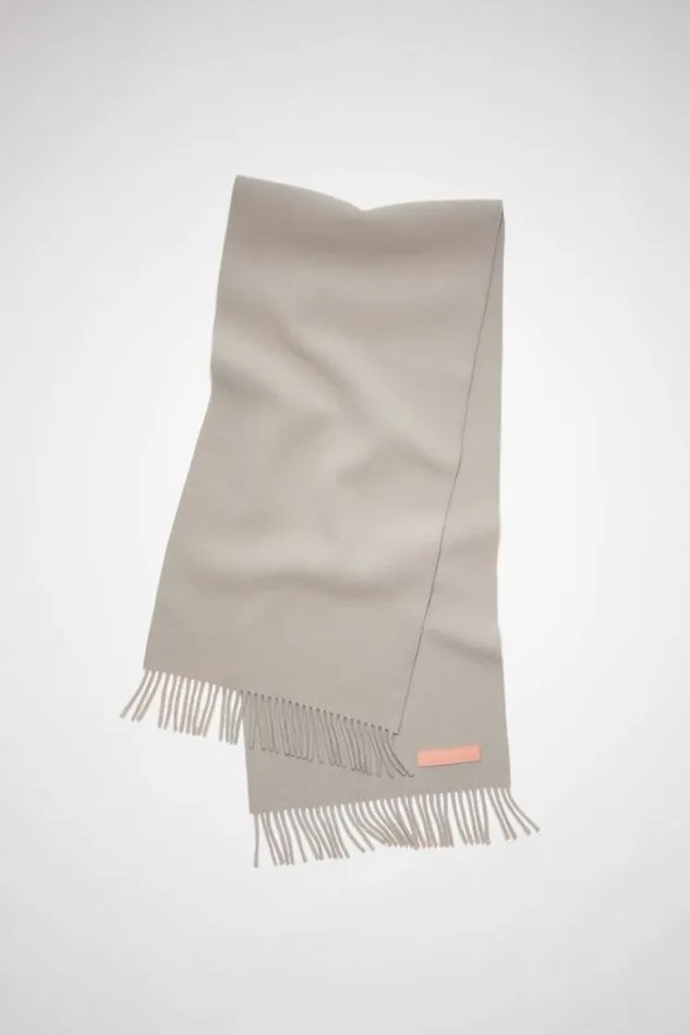 Acne Studios Scarves Woman Rich Wool Fringe Scarf 8211 Narrow Dusty Grey