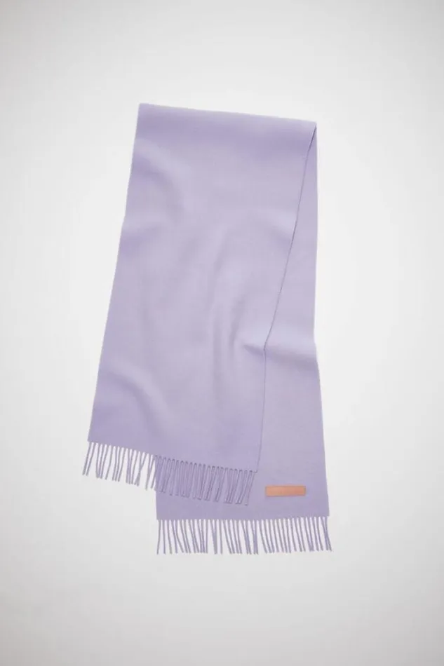 Acne Studios Scarves Woman Rich Wool Fringe Scarf 8211 Narrow Lilac Purple