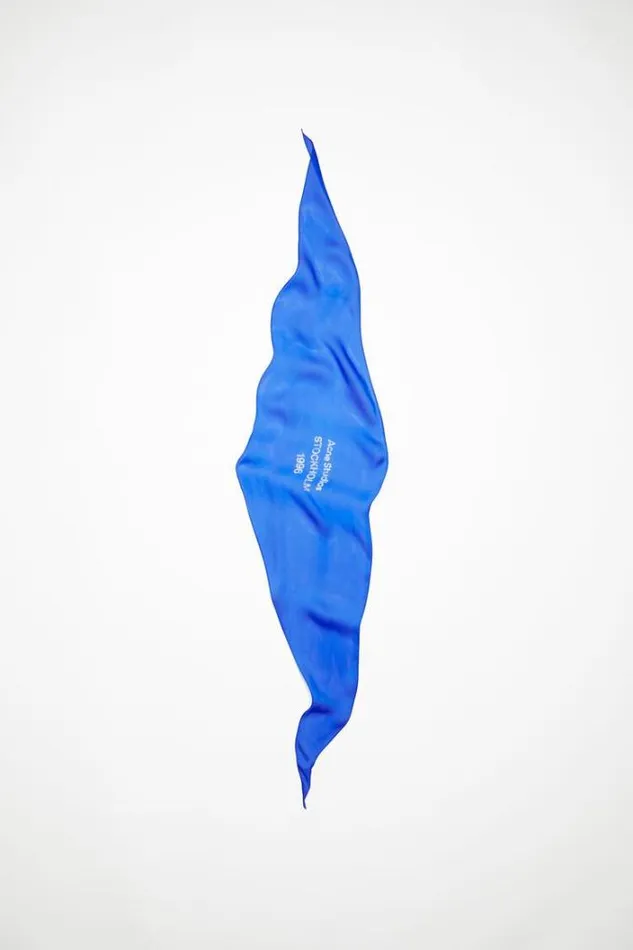 Acne Studios Scarves Woman Silk Scarf Electric Blue