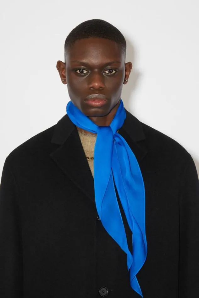 Acne Studios Scarves Woman Silk Scarf Electric Blue