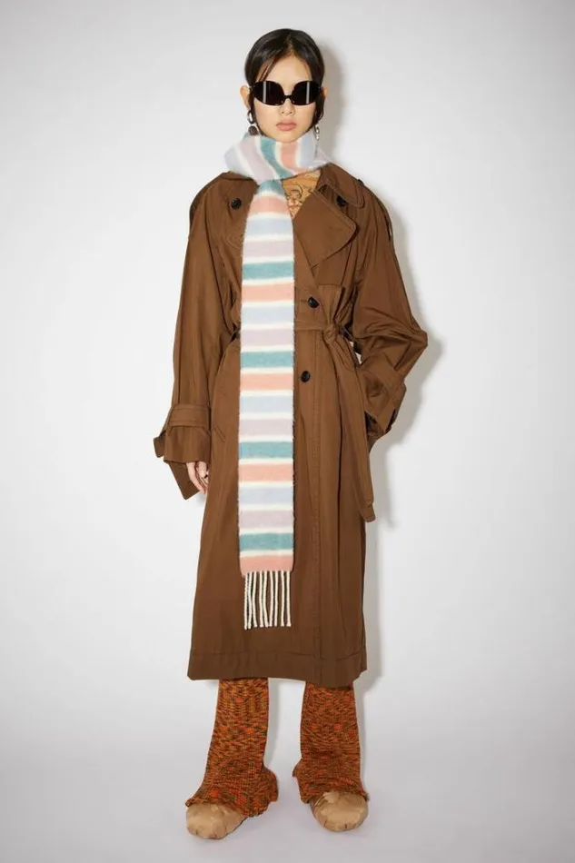 Acne Studios Scarves Woman Woolalpaca Fringe Scarf 8211 Skinny Aqua BluePink