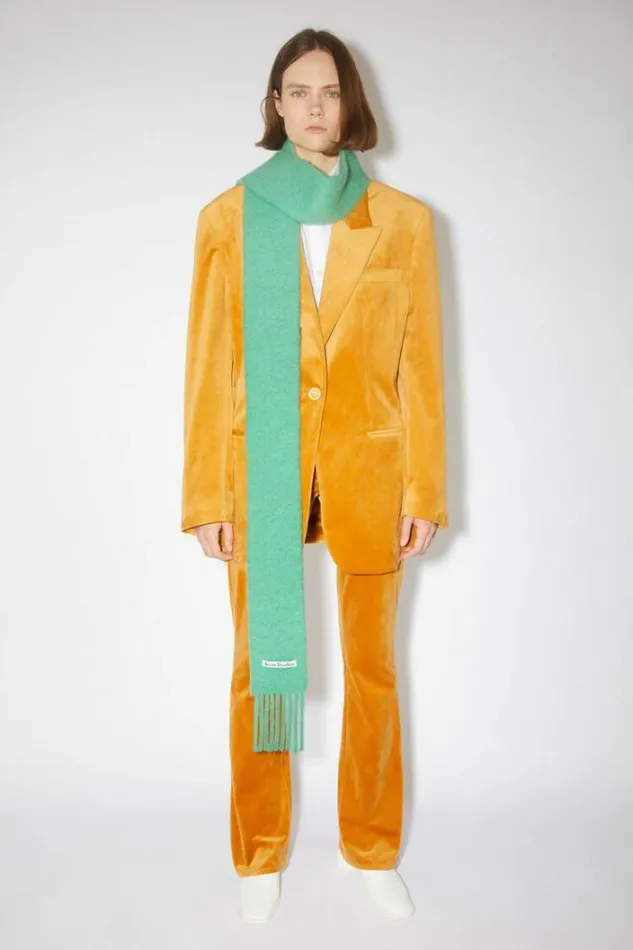 Acne Studios Scarves Woman Woolalpaca Fringe Scarf 8211 Skinny Jade Green