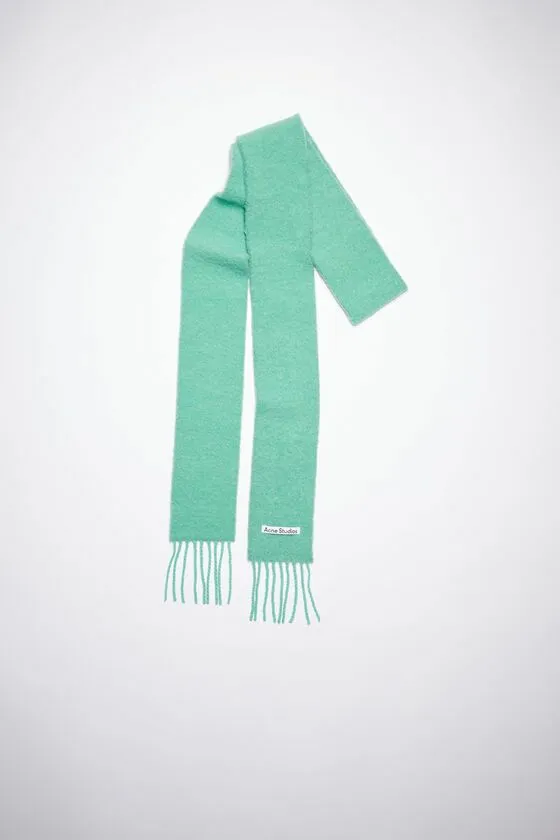 Acne Studios Scarves Woman Woolalpaca Fringe Scarf 8211 Skinny Jade Green