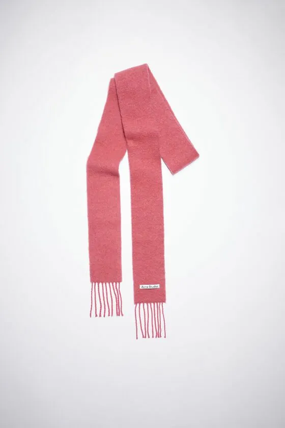 Acne Studios Scarves Woman Woolalpaca Fringe Scarf 8211 Skinny Rose Pink