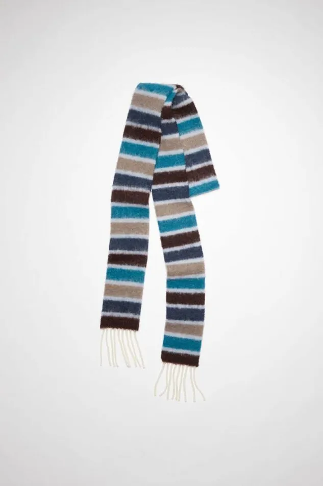 Acne Studios Scarves Woman Woolapaca Fringe Scarf 8211 Skinny BlueBrown