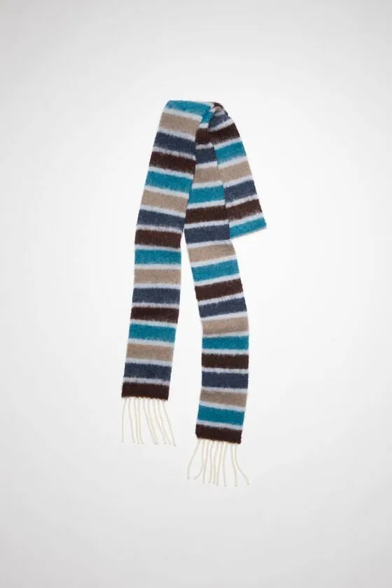 Acne Studios Scarves Woman Woolapaca Fringe Scarf 8211 Skinny BlueBrown