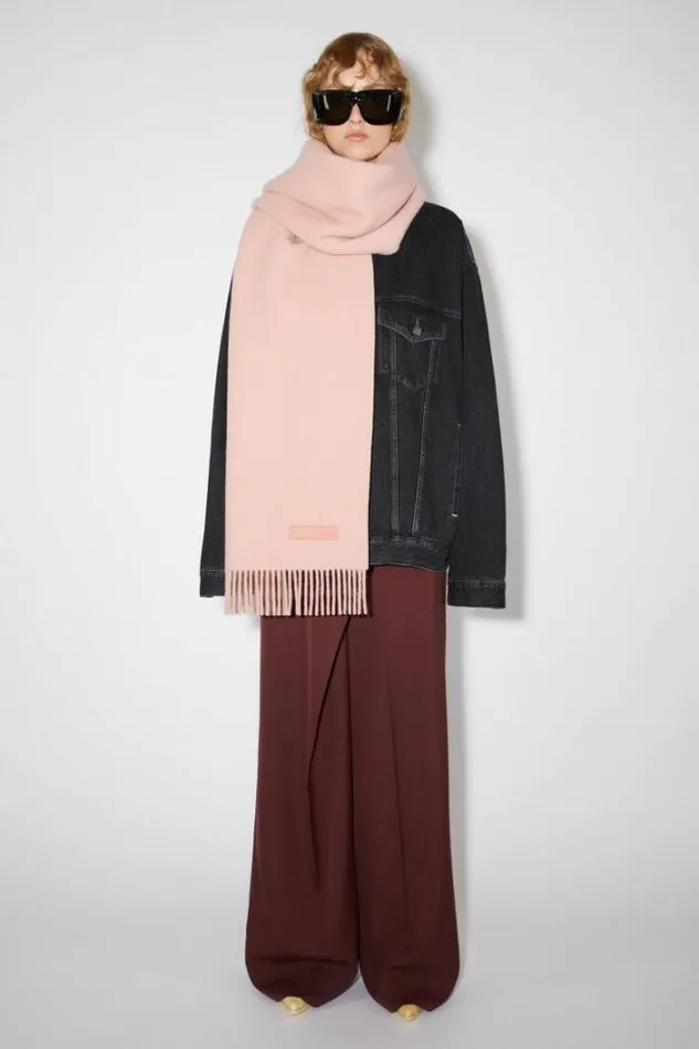Acne Studios Scarves Woman Wool Scarf Pink Label Pink