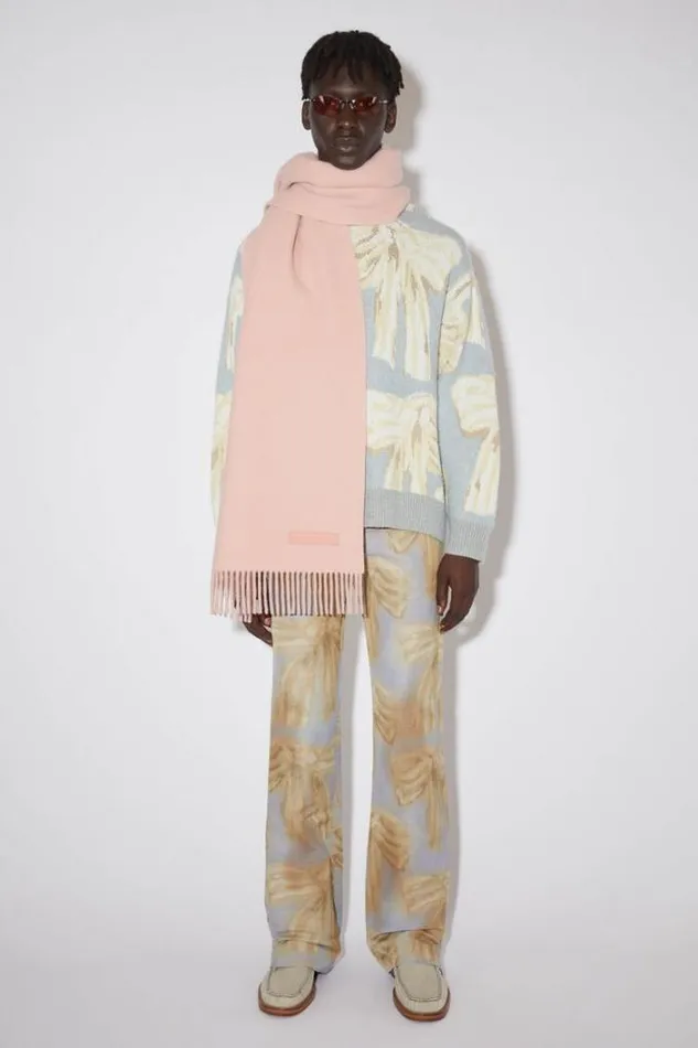 Acne Studios Scarves Woman Wool Scarf Pink Label Pink