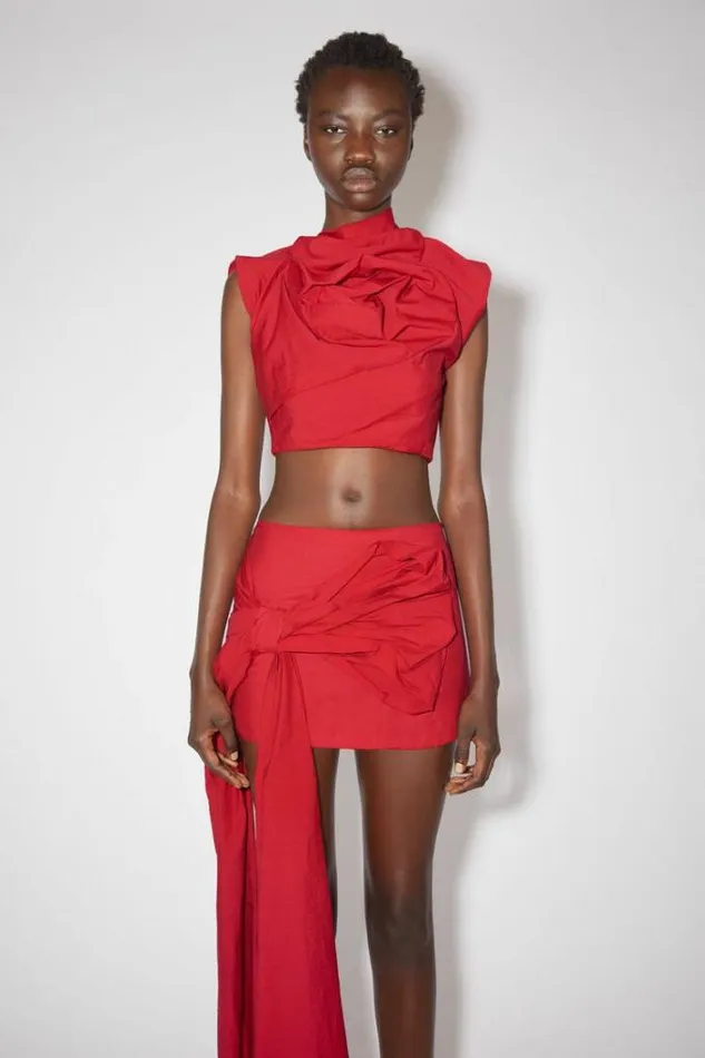 Acne Studios Shirts and Blouses Woman Asymmetric BlouseRunway Show Cardinal Red