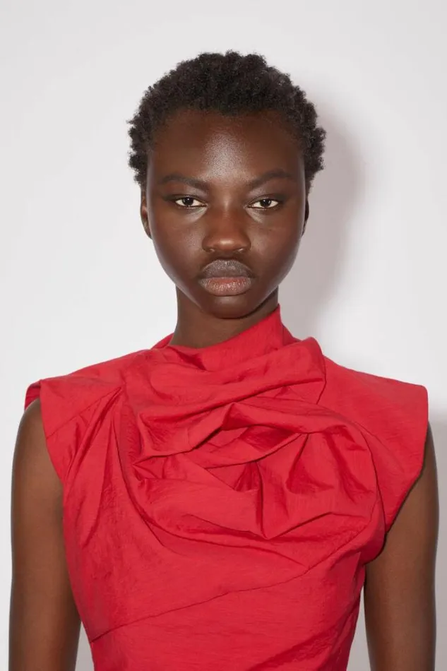 Acne Studios Shirts and Blouses Woman Asymmetric BlouseRunway Show Cardinal Red