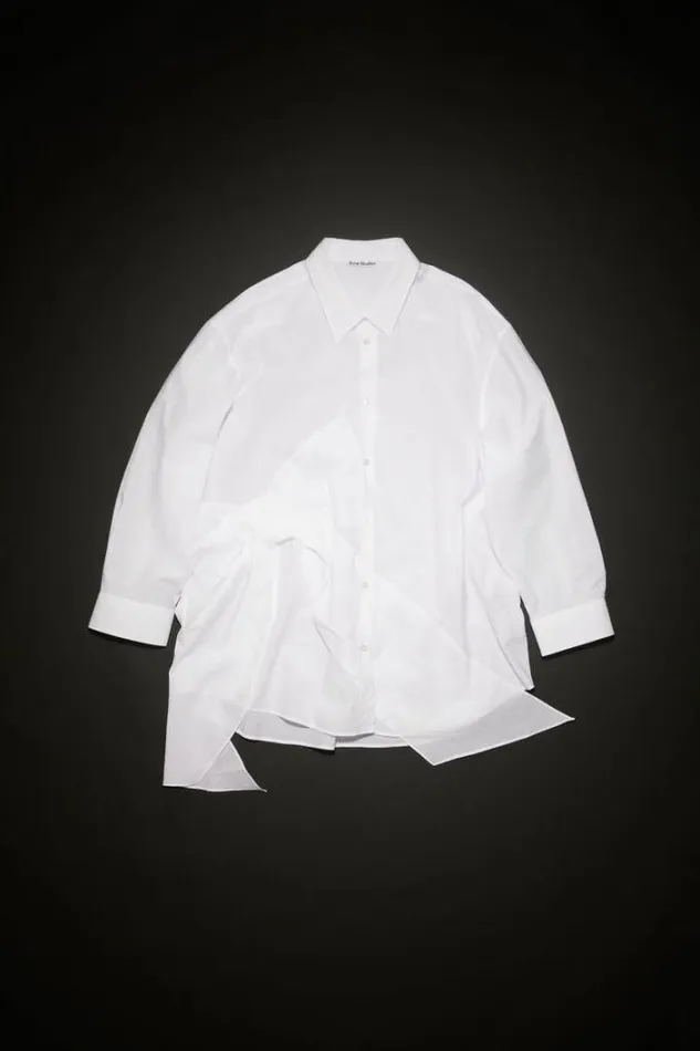 Acne Studios Shirts and Blouses Woman Bow Buttonup Shirt White