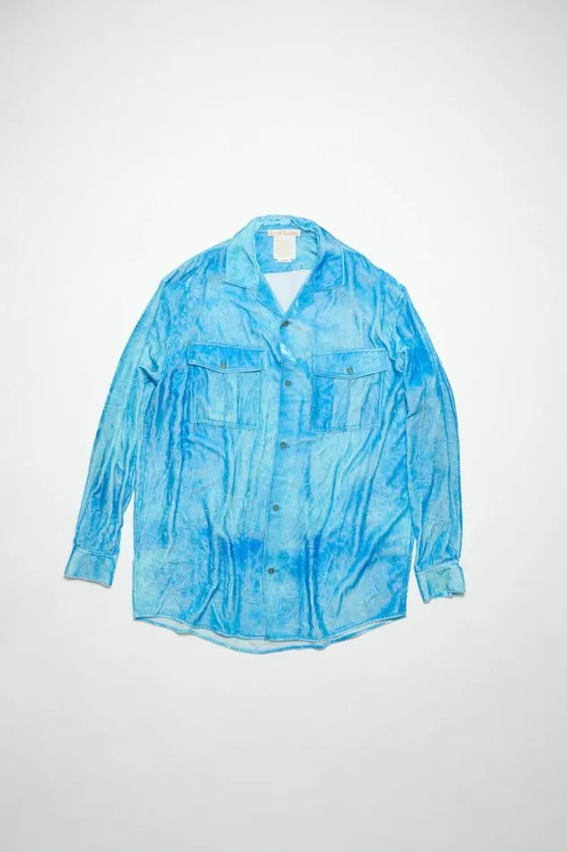 Acne Studios Shirts and Blouses Woman Buttonup Shirt Aqua Blue