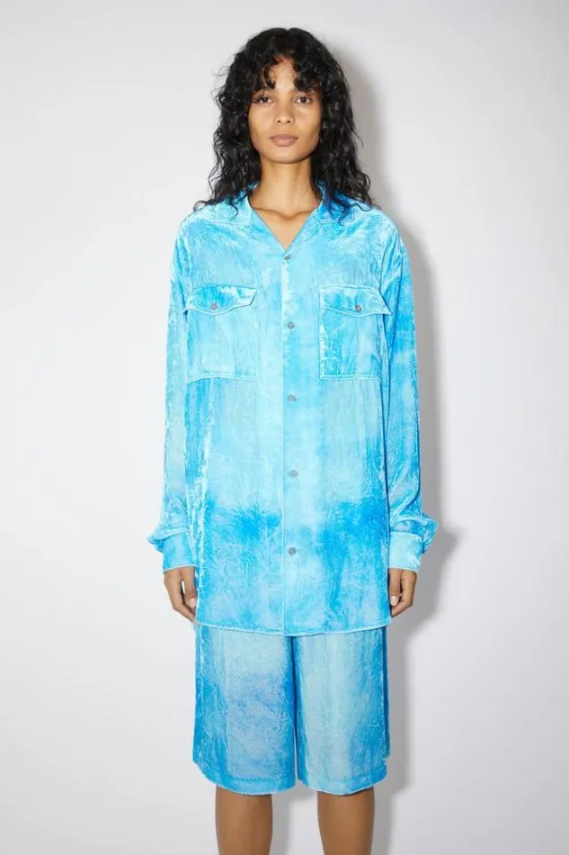 Acne Studios Shirts and Blouses Woman Buttonup Shirt Aqua Blue