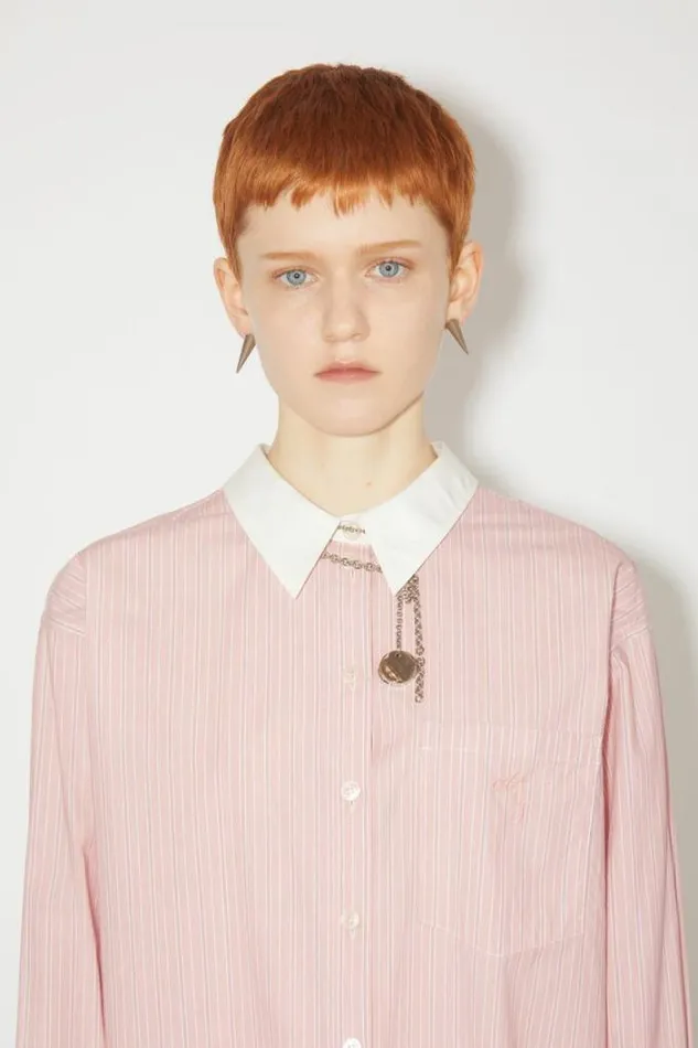 Acne Studios Shirts and Blouses Woman Buttonup Shirt Salmon PinkWhite