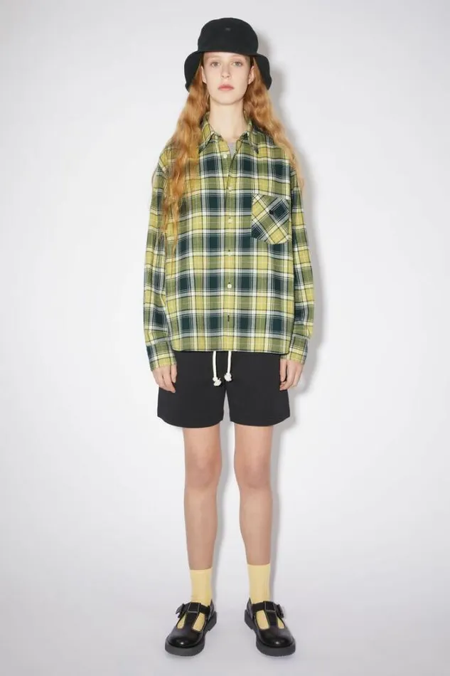 Acne Studios Shirts and Blouses Woman Check Buttonup ShirtUnisex Forest GreenLight Green