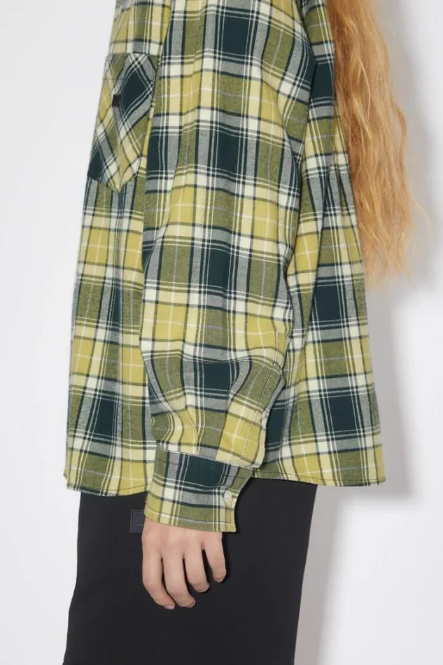 Acne Studios Shirts and Blouses Woman Check Buttonup ShirtUnisex Forest GreenLight Green