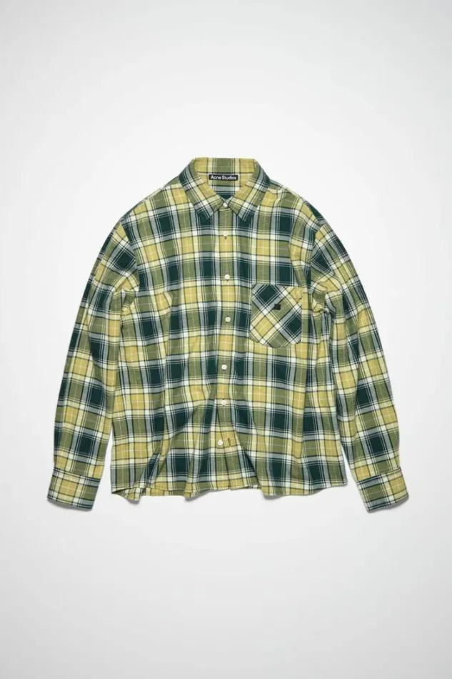 Acne Studios Shirts and Blouses Woman Check Buttonup ShirtUnisex Forest GreenLight Green