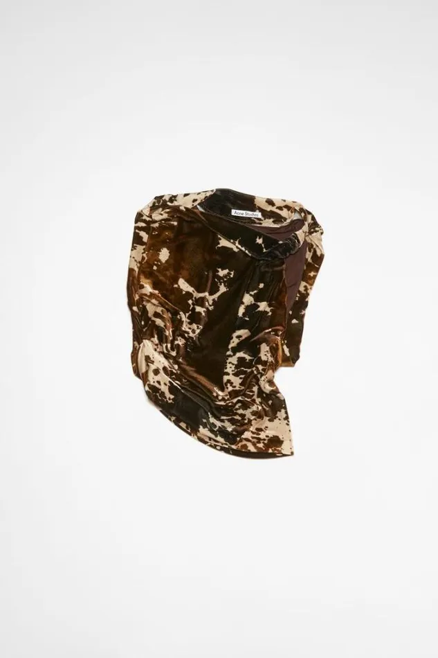 Acne Studios Shirts and Blouses Woman Cow Print Velvet Top Dark Brown
