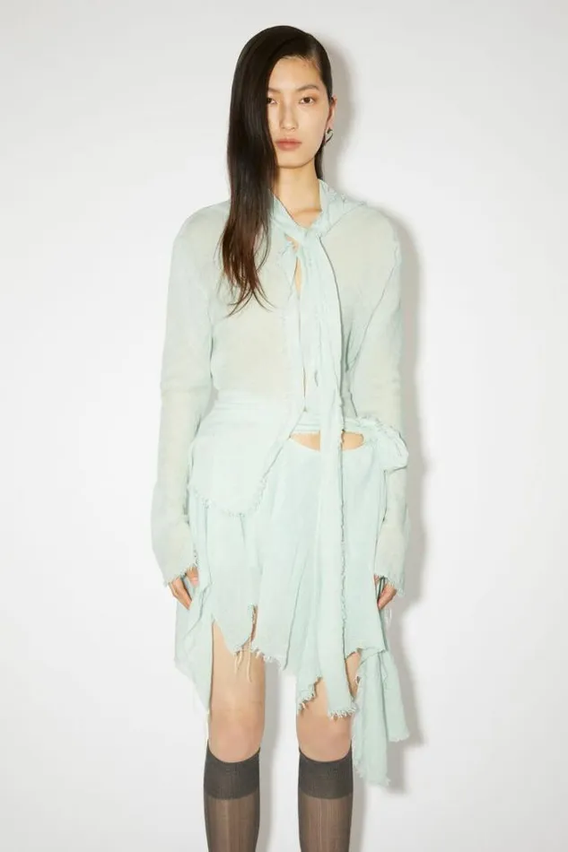 Acne Studios Shirts and Blouses Woman Crepe Scarf Blouse Caribbean Blue