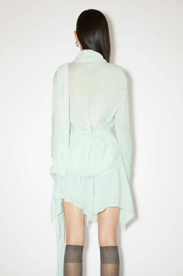 Acne Studios Shirts and Blouses Woman Crepe Scarf Blouse Caribbean Blue