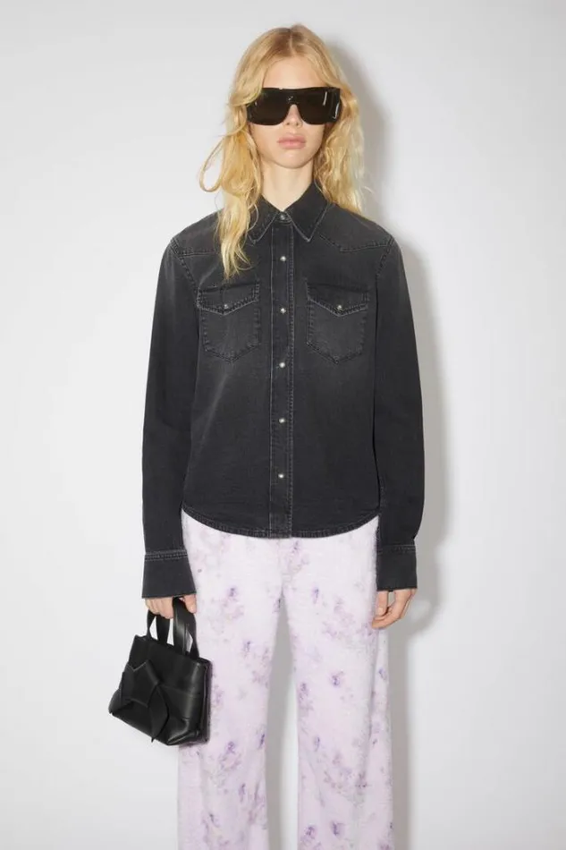 Acne Studios Shirts and Blouses Woman Denim Buttonup Shirt Black
