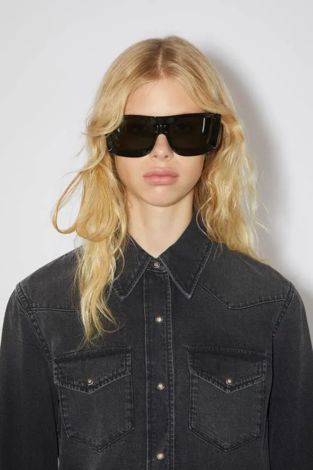 Acne Studios Shirts and Blouses Woman Denim Buttonup Shirt Black