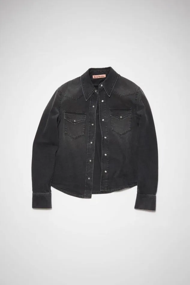 Acne Studios Shirts and Blouses Woman Denim Buttonup Shirt Black