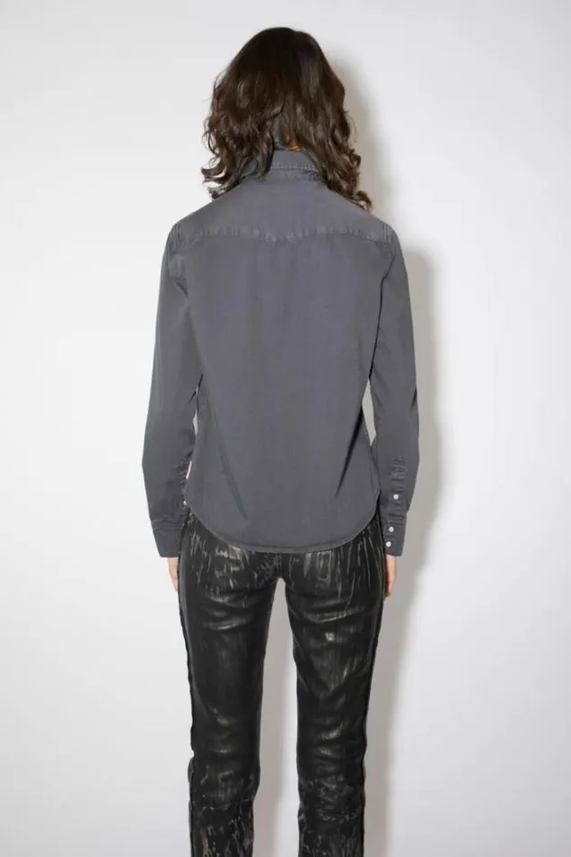 Acne Studios Shirts and Blouses Woman Denim Buttonup Shirt Dark Grey